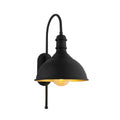 Plug-In Gooseneck Barn Wall Light Black