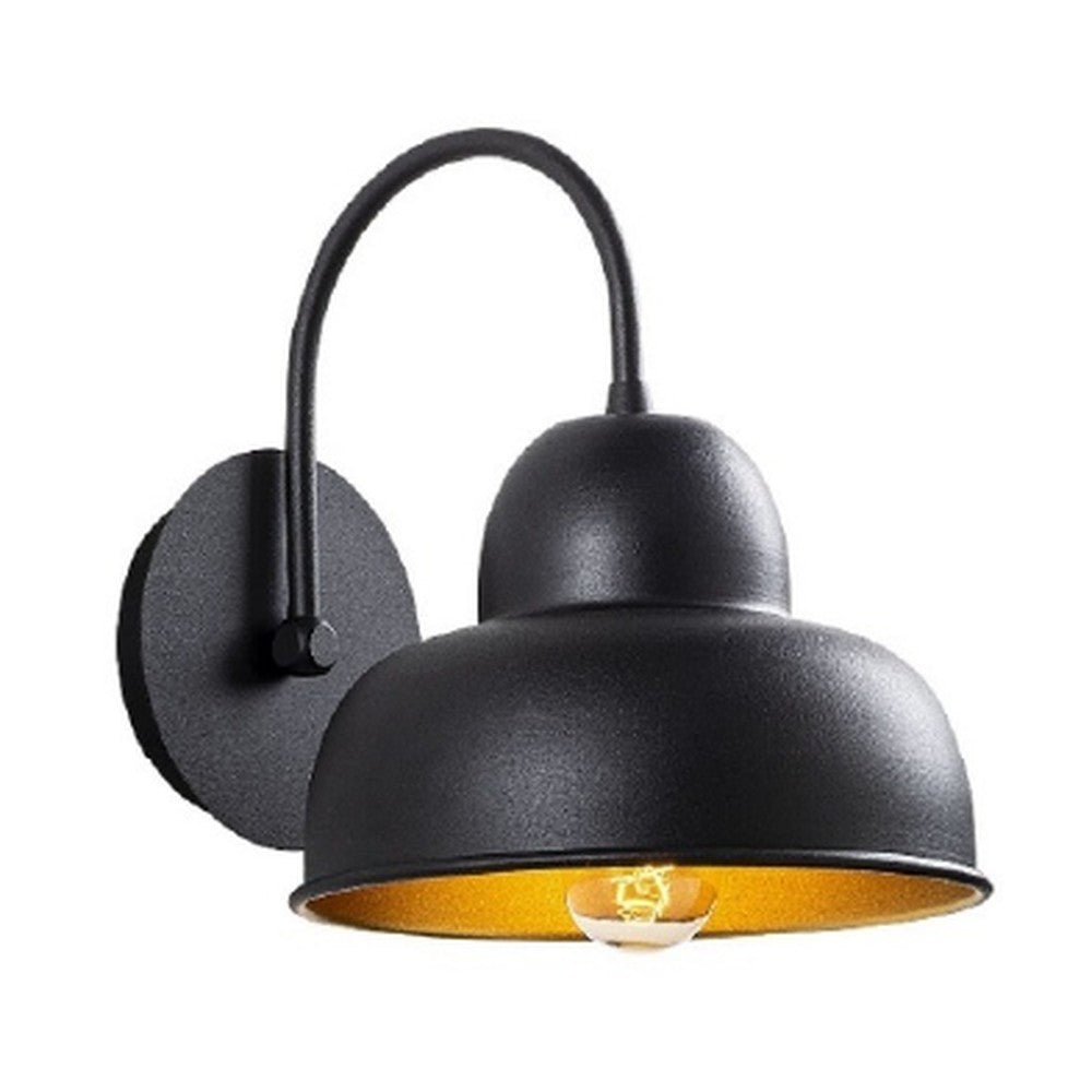 Double Bell Industrial Wall Light Black