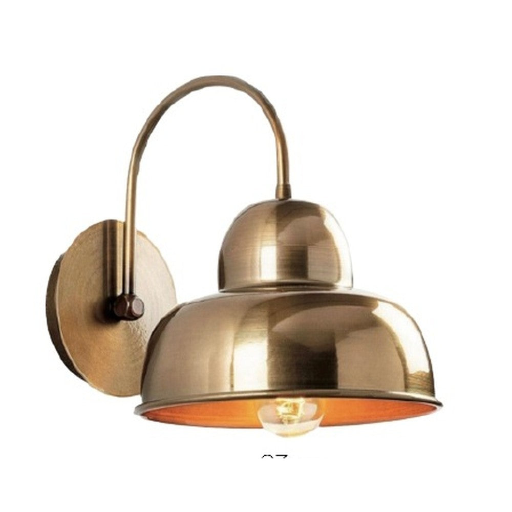 Double Bell Industrial Wall Light Lacquered Brass