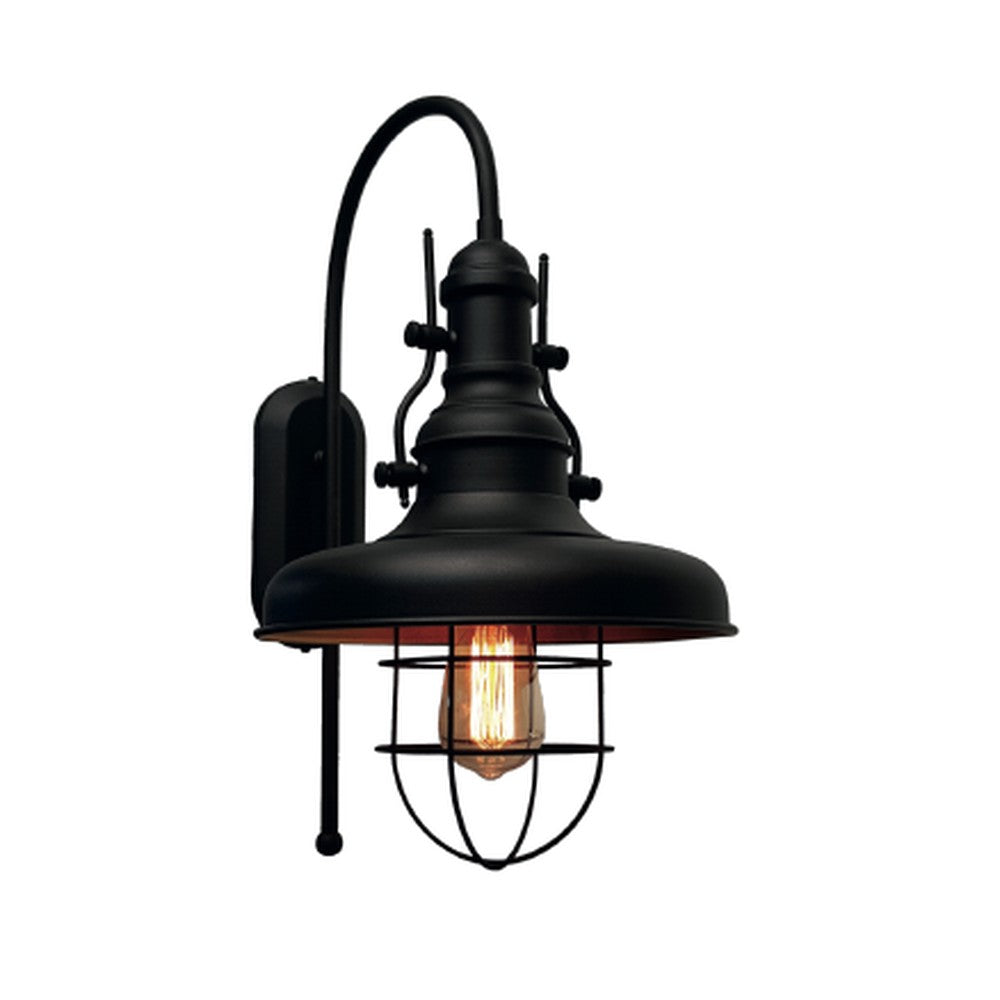 Nautical Cage Lantern Wall Light Black