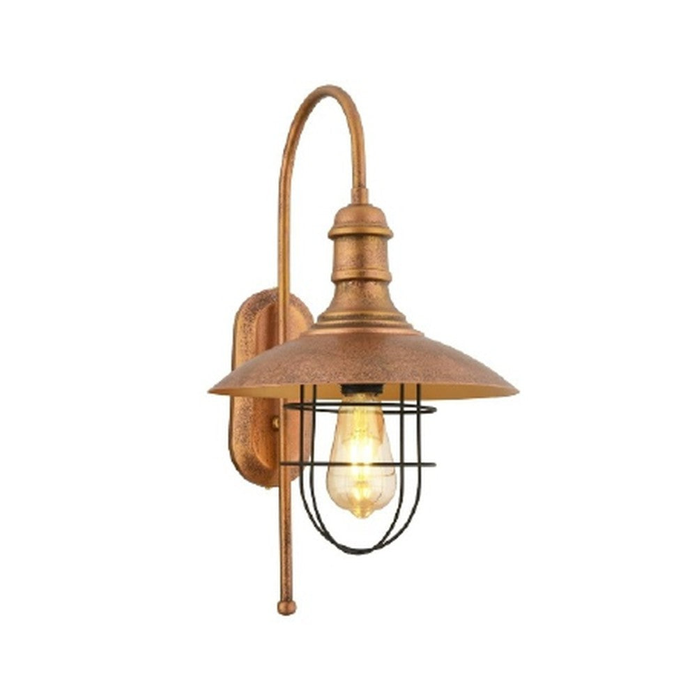 Ship Cage Wall Light Gilded Patina