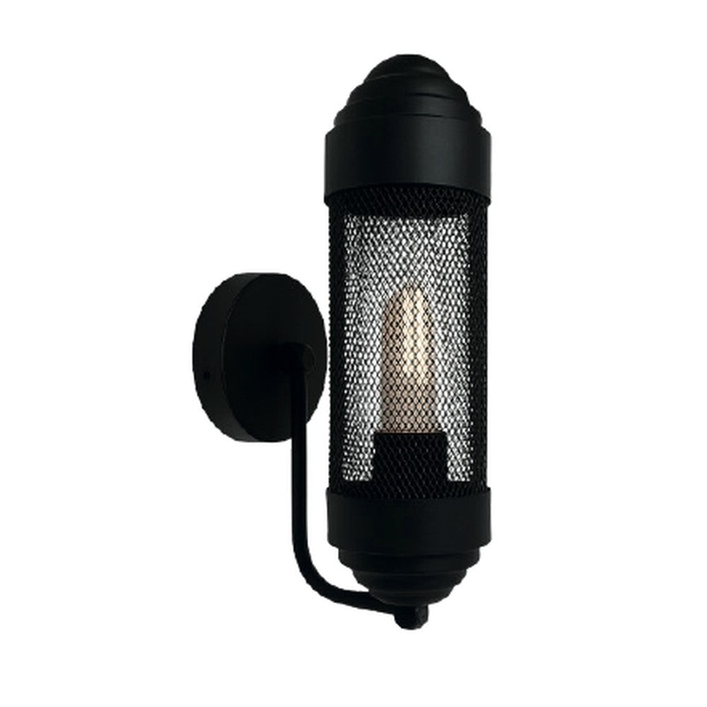 Mesh Cylinder Wall Sconce Black