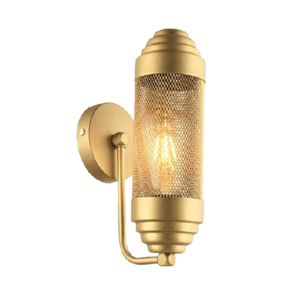 Mesh Cylinder Wall Sconce Gold