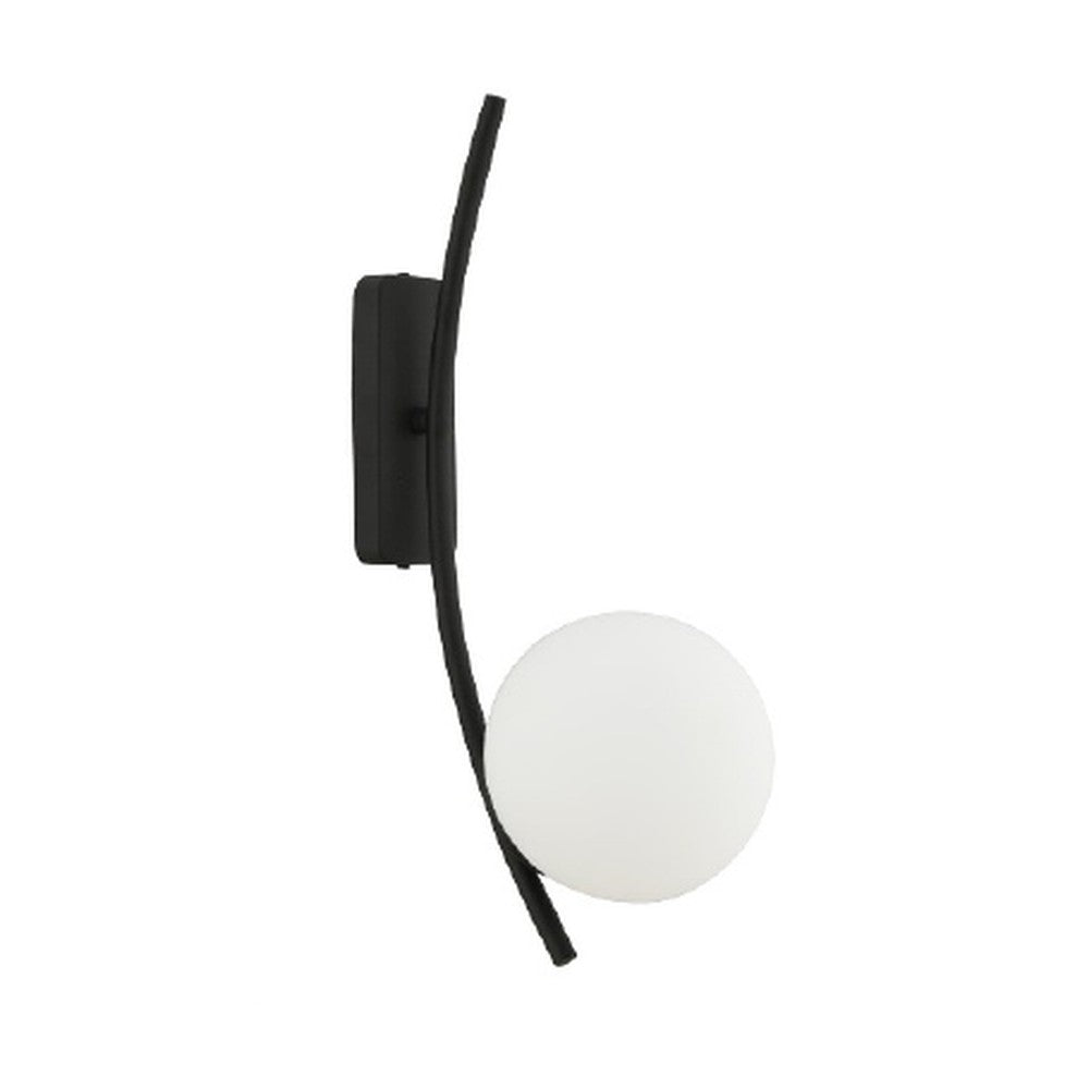Curved Arc Globe Wall Light Black