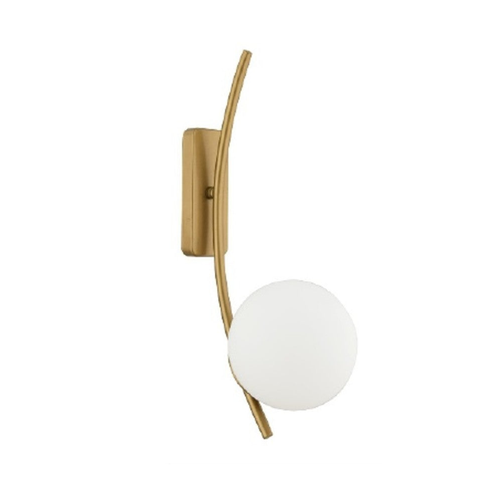 Curved Arc Globe Wall Light Gold