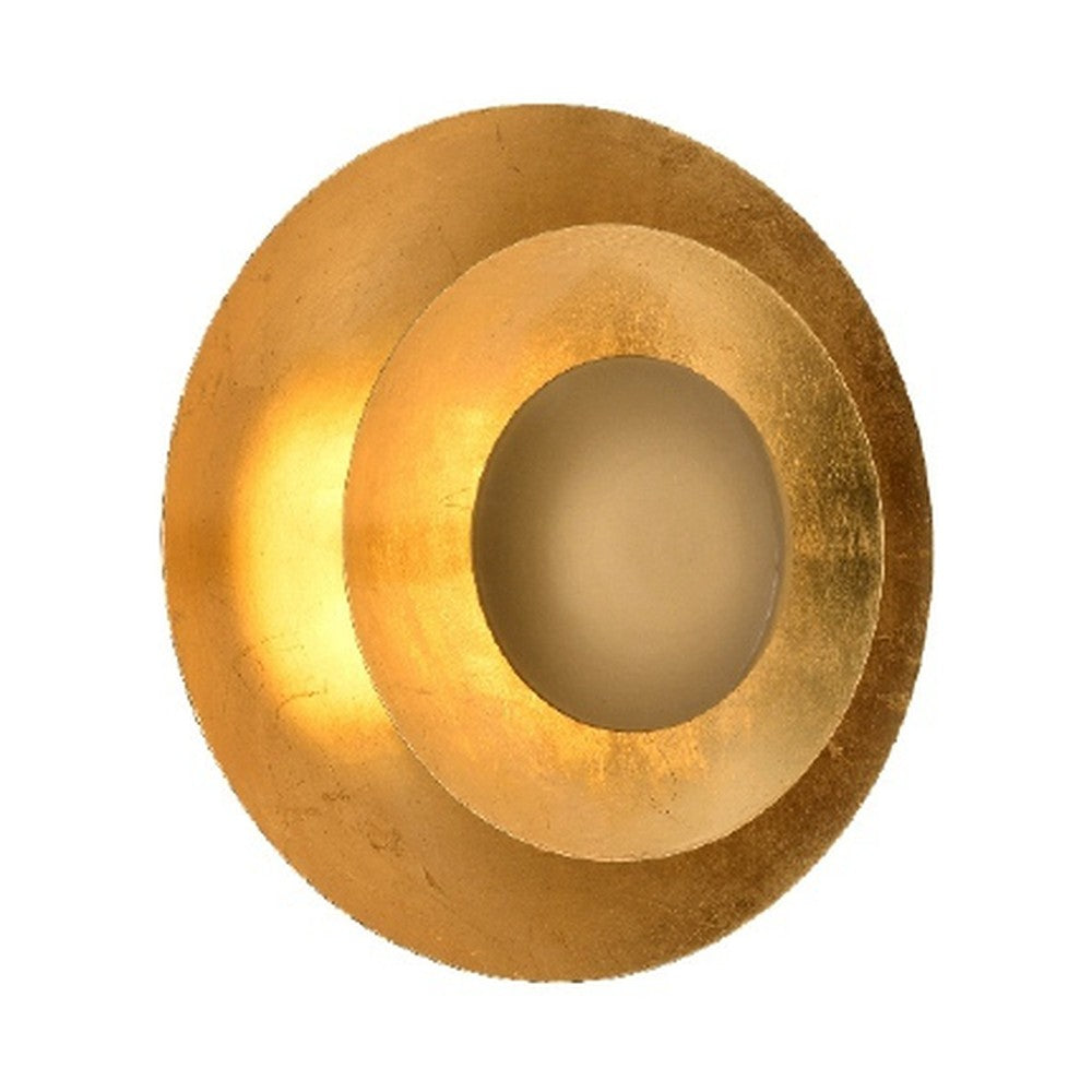 Gold Leaf Disc Wall Light