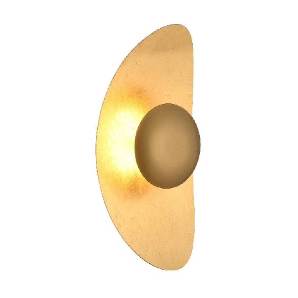 Gold Leaf Crescent Wall Light