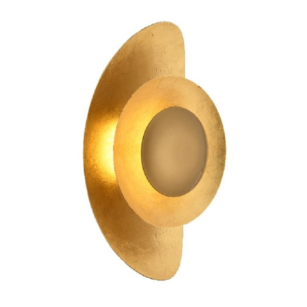 Gold Leaf Crescent Halo Wall Light