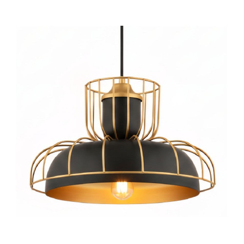 Gold Cage Dome Pendant Light