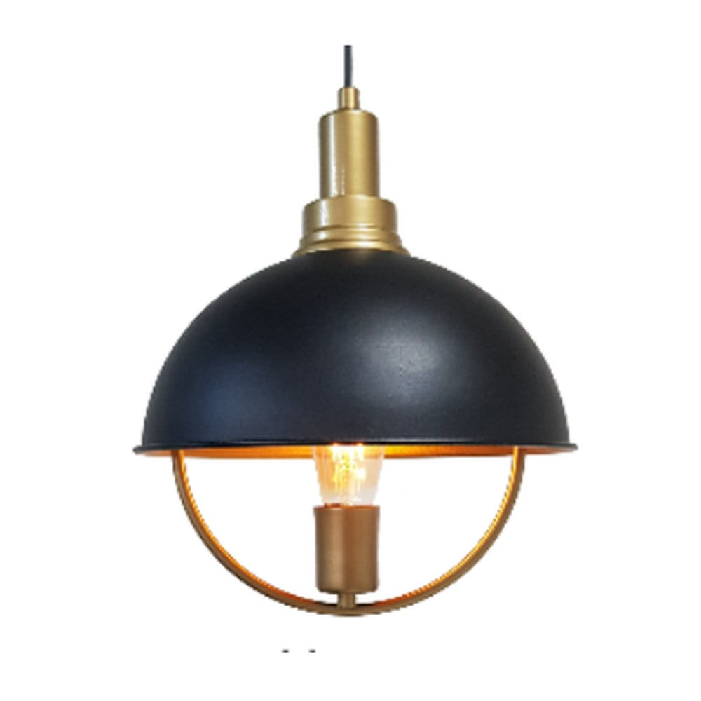 Brass Hoop Dome Pendant Light