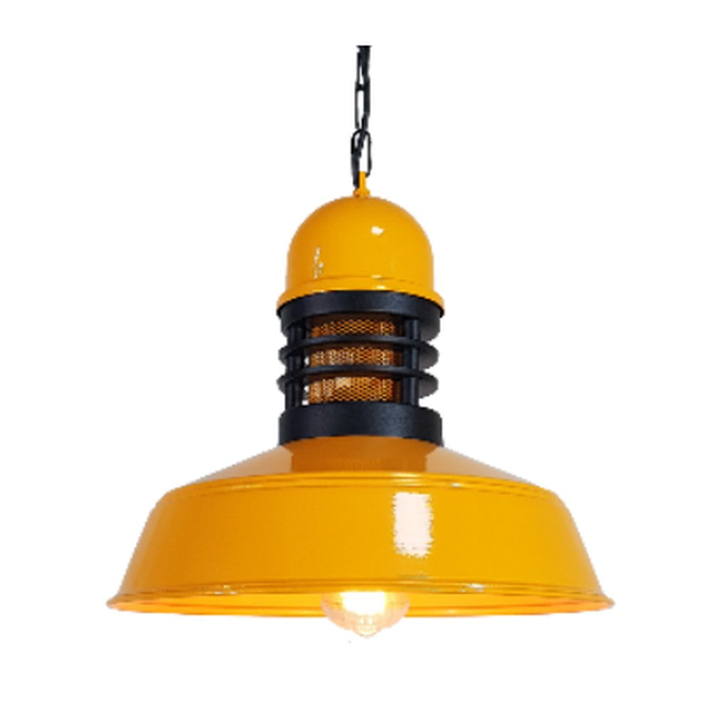 Vented Factory Pendant Light Yellow
