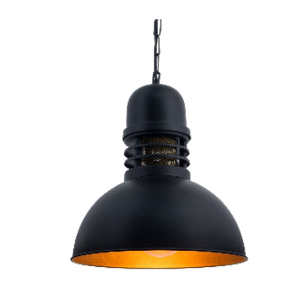Vented Dome Pendant Light Black