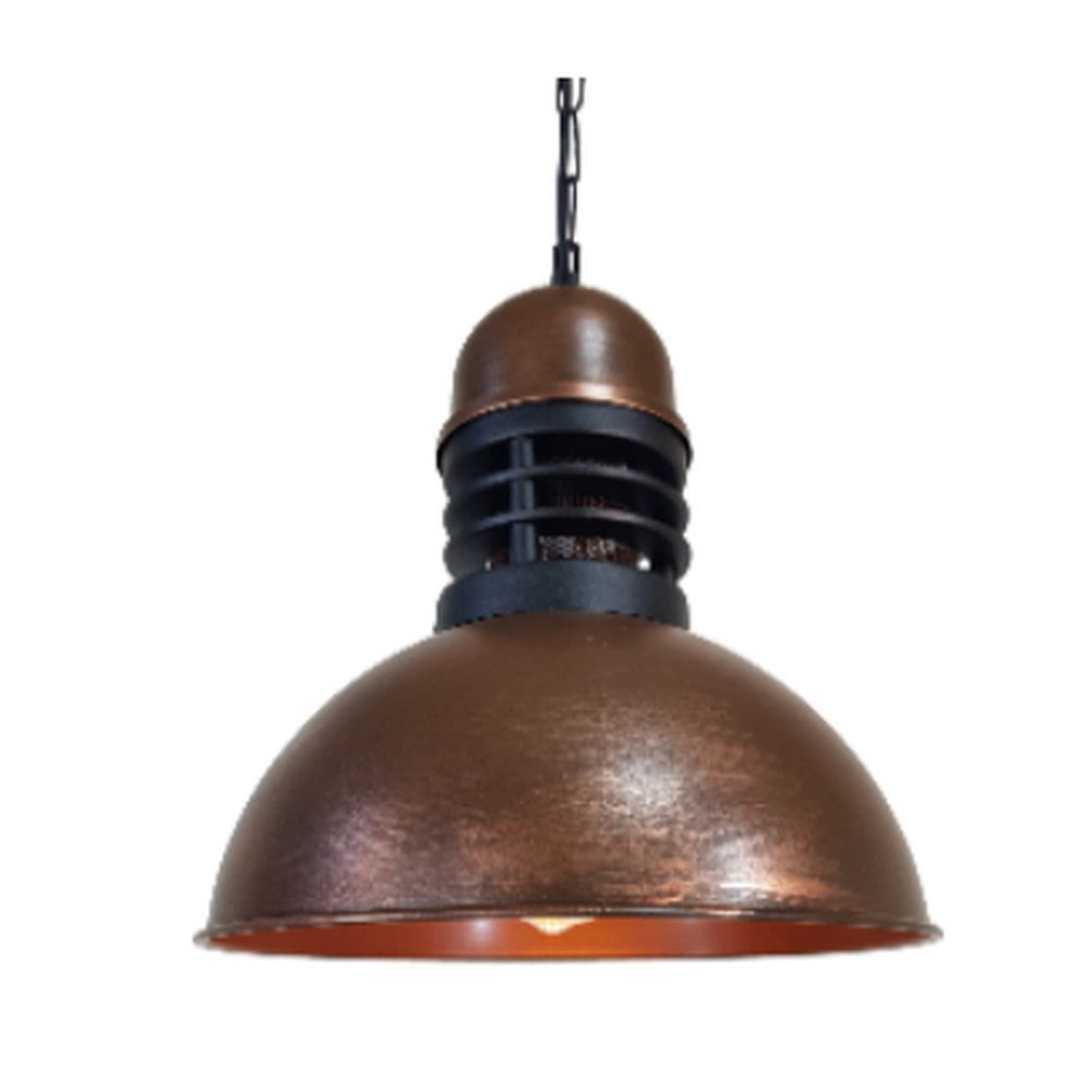 Vented Dome Pendant Light Copper Patina
