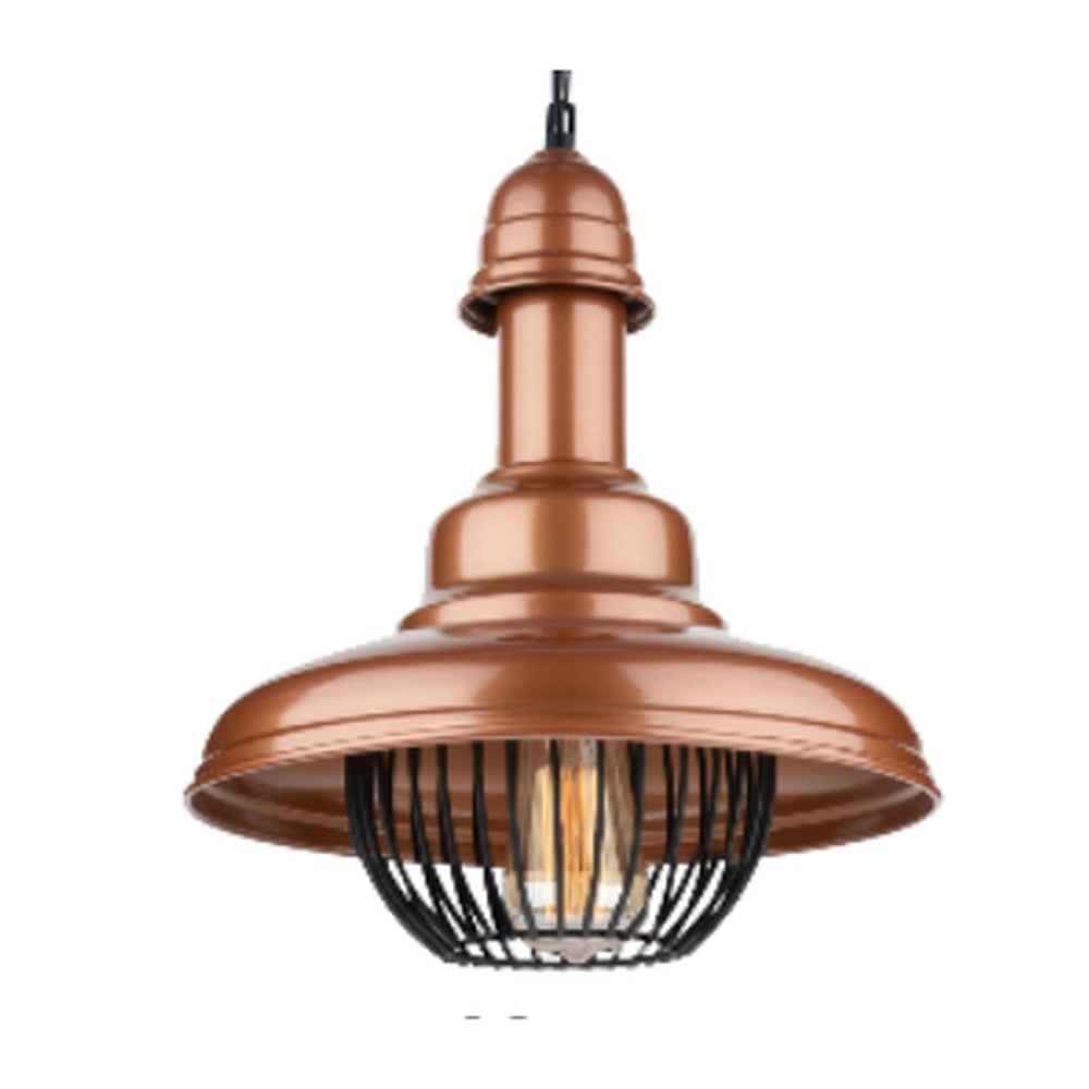 Ship Cage Pendant Light Copper