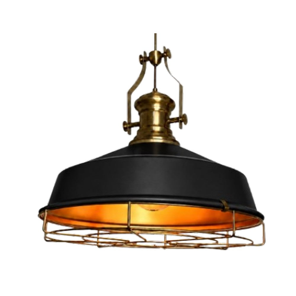 Brass Yoke Cage Pendant Light