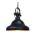 Yoke Ribbed Bell Pendant Light Black