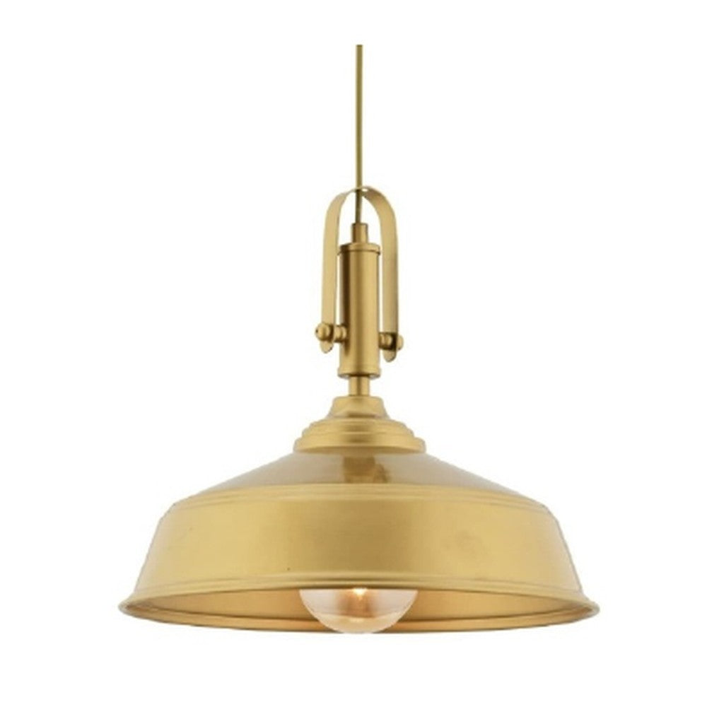 Brass Stem Barn Pendant Light Gold