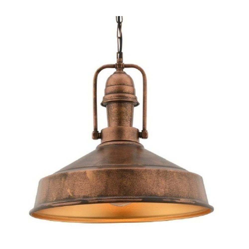 Grand Yoke Barn Pendant Light Copper Patina