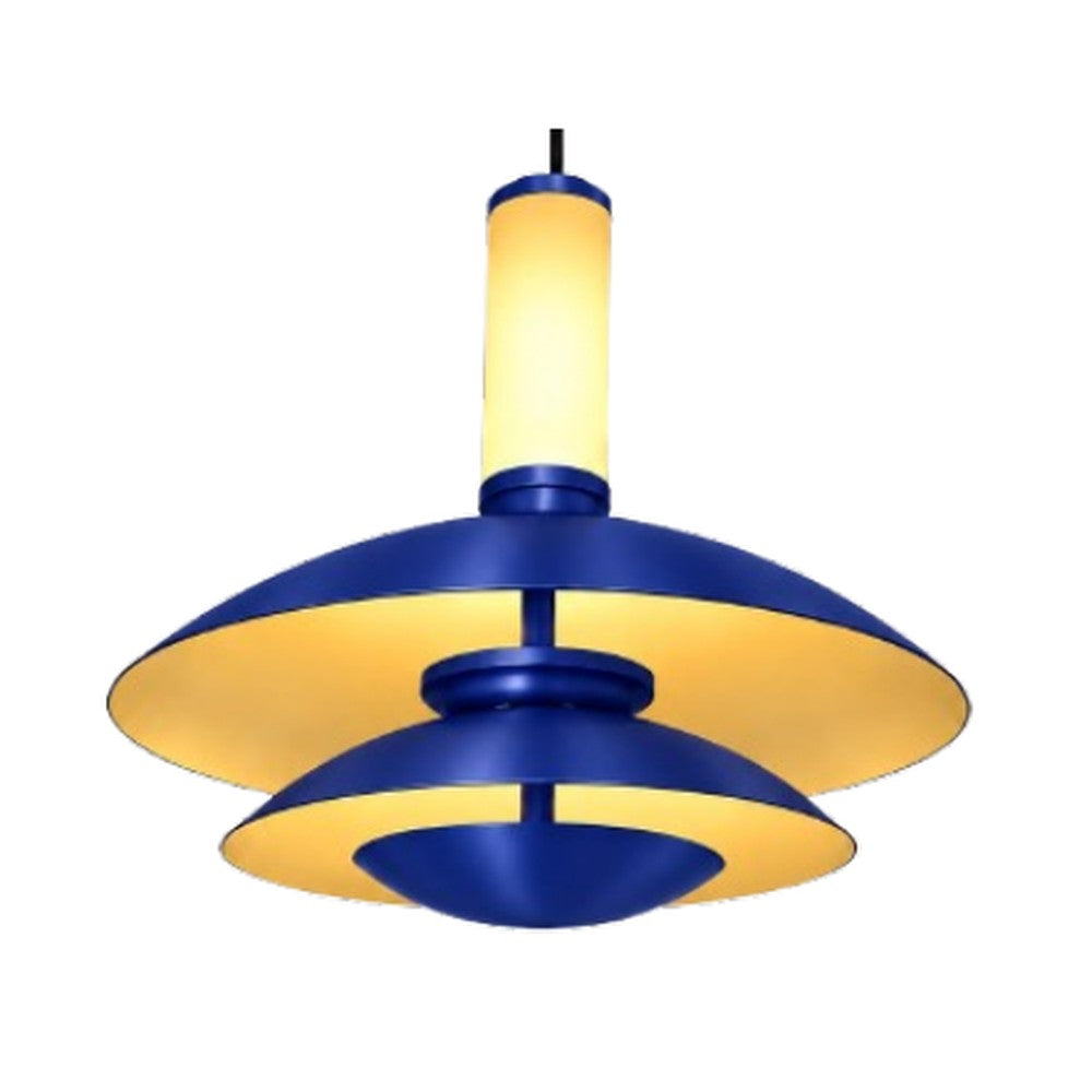 Layered Saucer Pendant Light Blue