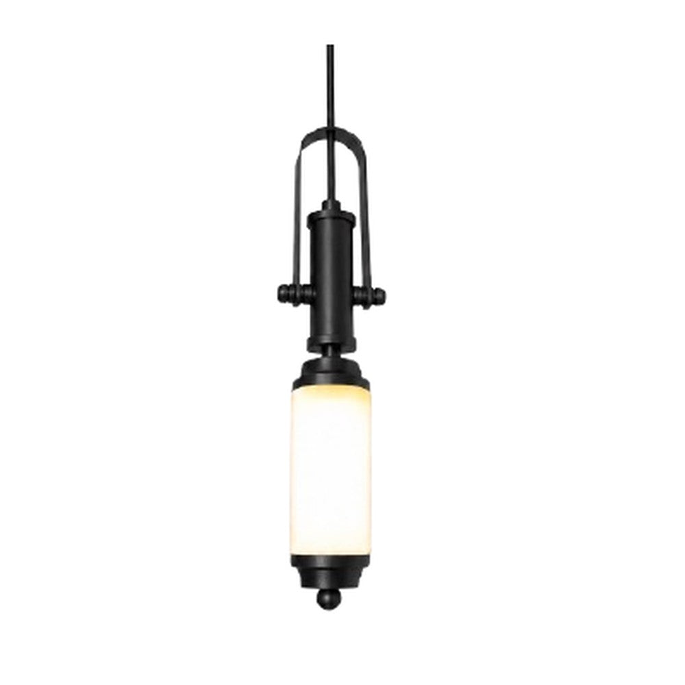 Glass Cylinder Pendant Light Black
